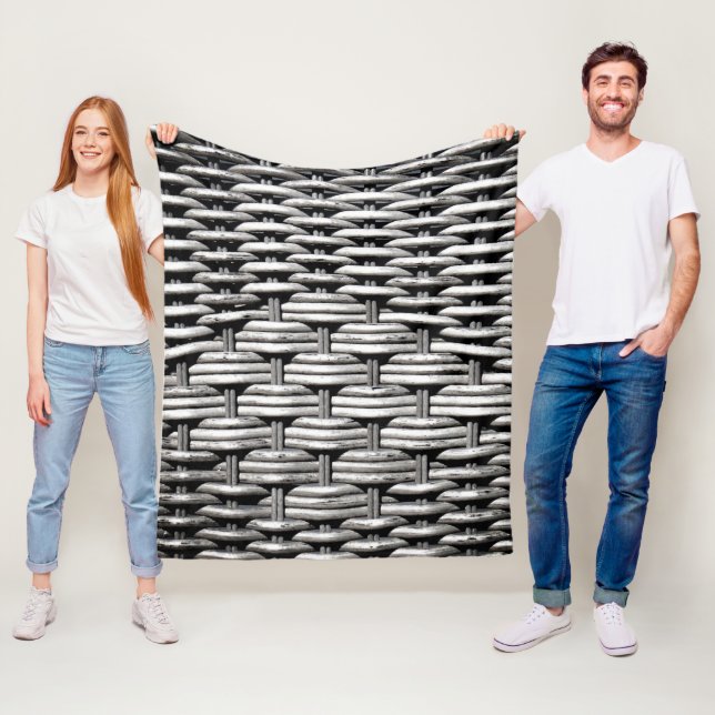 Modern Industrial Metall Weave Mönster Fleecefilt (På plats)