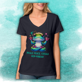 Modern Inhale Exhale Grönt Frog | T Shirt