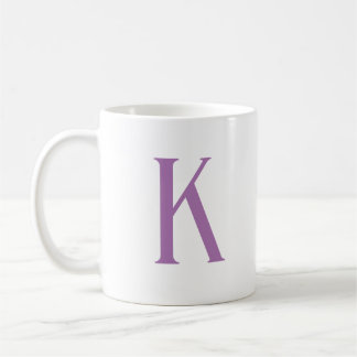 Modern Initial Brev Lavender Monogram Kaffemugg