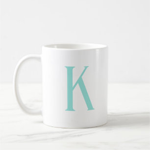 Modern Initial Brev Mint Grönt Monogram Kaffemugg