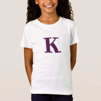 Modern initial Lila Brev T Shirt