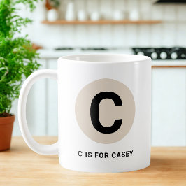 Modern Initial Mug – “C is for [Name]” Design Kaffemugg