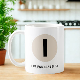 Modern Initial Mug – “I is for [Name]” Design Kaffemugg