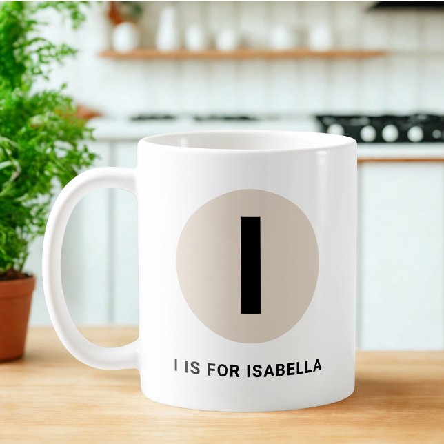 Modern Initial Mug – “I is for [Name]” Design Kaffemugg (Skapare uppladdad)