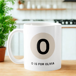 Modern Initial Mug – “O is for [Name]” Design Kaffemugg