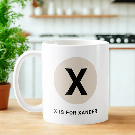 Modern Initial Mug – “X is for [Name]” Design Kaffemugg