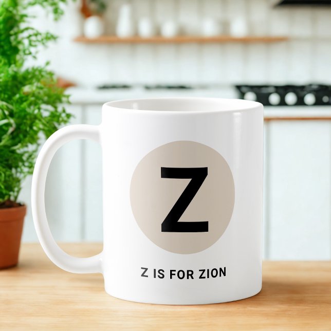 Modern Initial Mug – “Z is for [Name]” Design Kaffemugg (Skapare uppladdad)