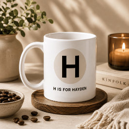 Modern Initial Mugg – “H är för [Namn]” Design