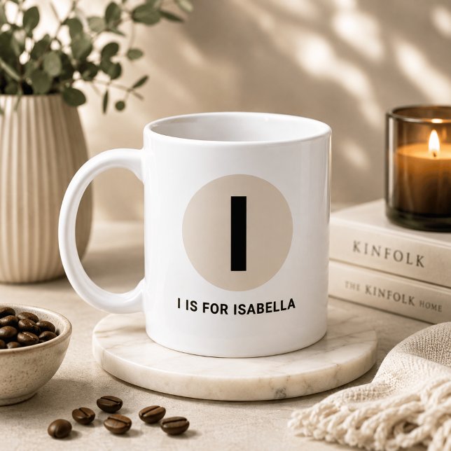 Modern Initial Mugg – “I är för [Namn]” Design (Skapare uppladdad)
