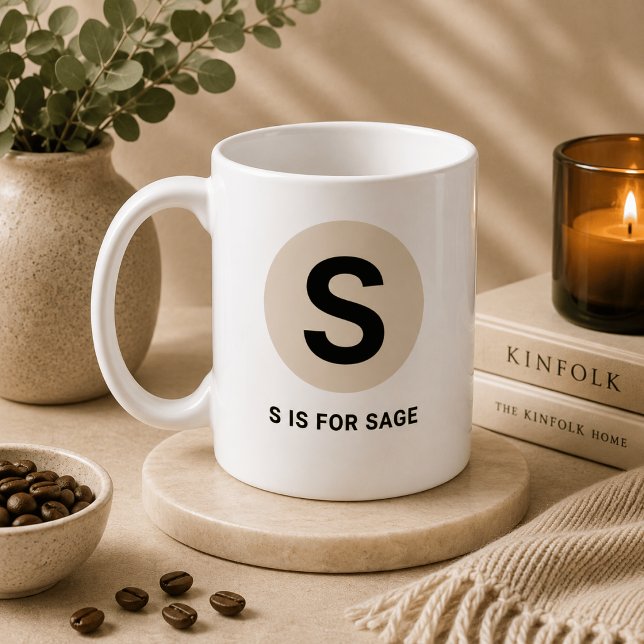 Modern Initial Mugg – ”S är för [Namn]” Design (Skapare uppladdad)
