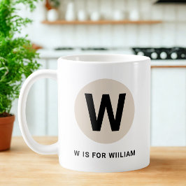 Modern Initial Mugg – “W är för [Namn]” Design