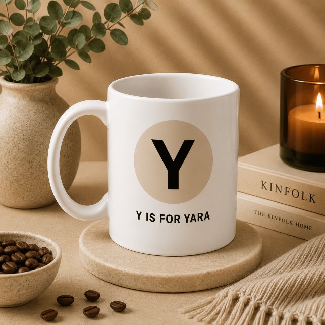 Modern Initial Mugg – “Y är för [Namn]” Design (Skapare uppladdad)