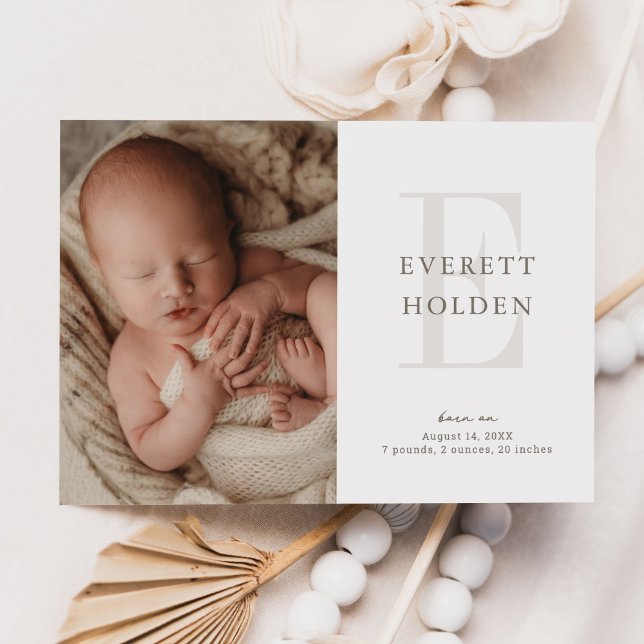 Modern initial Neutralt Baby trefoto Birth Anno Meddelande (Skapare uppladdad)