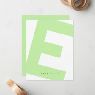 Modern Initial Oversial Monogram och Namn Anteckningskort