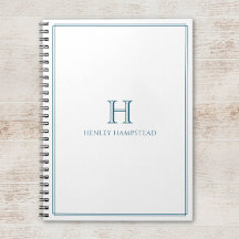 Modern Initial Patina Blå Kantlinje