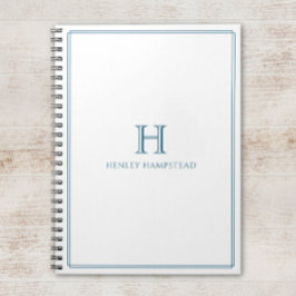 Modern Initial Patina Blå Kantlinje Anteckningsbok