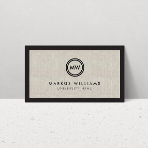 Modern Initialer Black och Linen Student Student