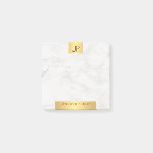 Modern Initialer Guld och marmor Elegant Post-it Block