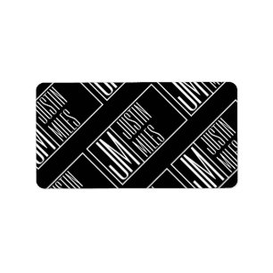 Modern Initialer med Namn Monogram Mönster Adressetikett