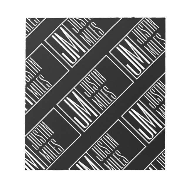 Modern Initialer med Namn Monogram Mönster Anteckningsblock (Framsida)