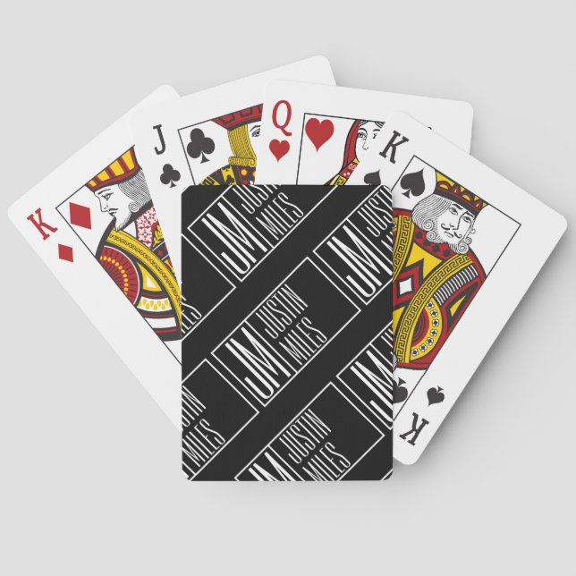 Modern Initialer med Namn Monogram Mönster Casinokort (Baksidan)