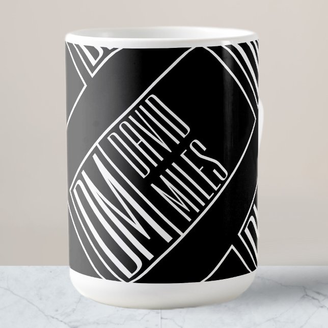 Modern Initialer med Namn Monogram Mönster Kaffemugg (Skapare uppladdad)