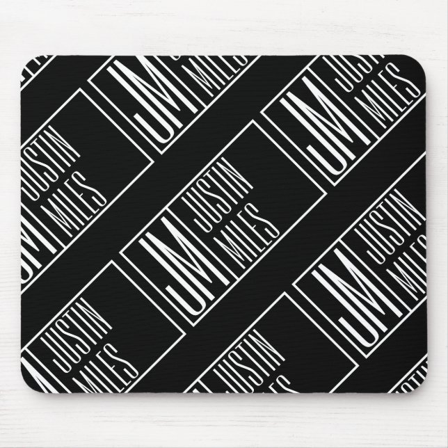 Modern Initialer med Namn Monogram Mönster Musmatta (Framsidan)