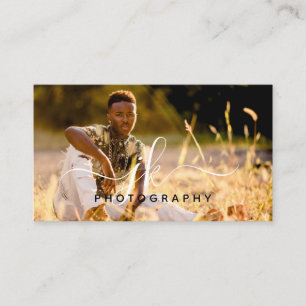 Modern Initialer Monogram-foto Visitkort