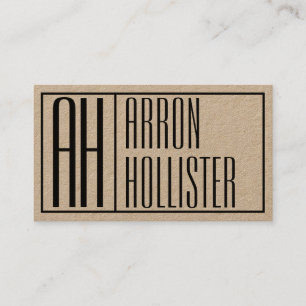 Modern Initialer & Namn Logotyp Visitkort
