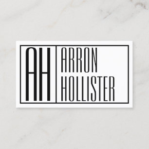 Modern Initialer & Namn Logotyp Visitkort