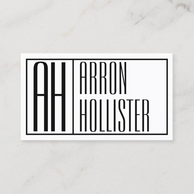 Modern Initialer & Namn Logotyp Visitkort (Framsida)