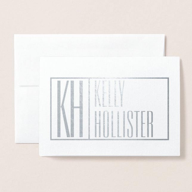 Modern Initialer och Namn-Logotyp (Tom insida) Folierat Kort (Framsida med kuvert)