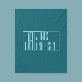 Modern Initialer och Namn | Mörk - skalning och lj Fleecefilt