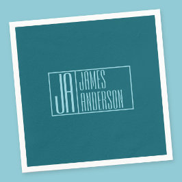 Modern Initialer och Namn | Mörk - skalning och lj Pappersservett