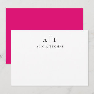 Modern Initialer Personlig Stationery Julkort