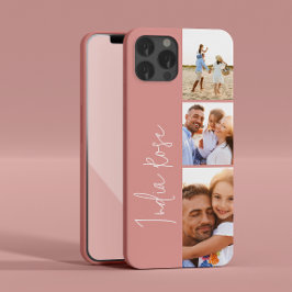 Modern inledande monogram för fotokollage ro rosa