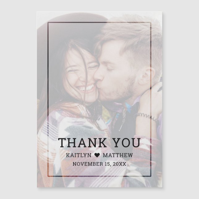 Modern inmatad fotosvart skript, Bröllop, Tack (Framsida)