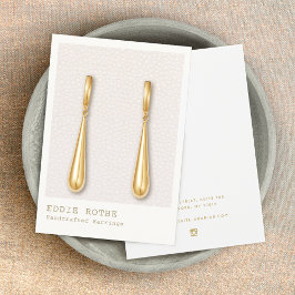 Modern innehavare av Rosa Leather Earring Visning Visitkort
