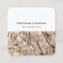 Modern inredingsdesign av vitt rand-träkorn fyrkantigt visitkort