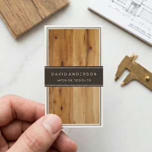 Modern Inredingsdesign Snyggt Wood Grain Visitkort