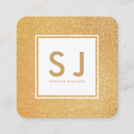 Modern Insida-designer för Gnistran Guld Glitter Fyrkantigt Visitkort