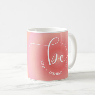Modern inspirerande citattecken är en djärv Orange Kaffemugg