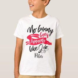 Modern Inspirerande Kör Röd Bunny Svart Skrift T Shirt