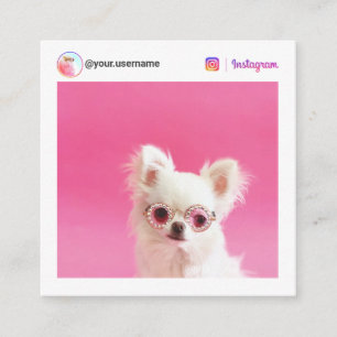 Modern Instagram-foto och stjärnor QR-kod Fyrkantigt Visitkort