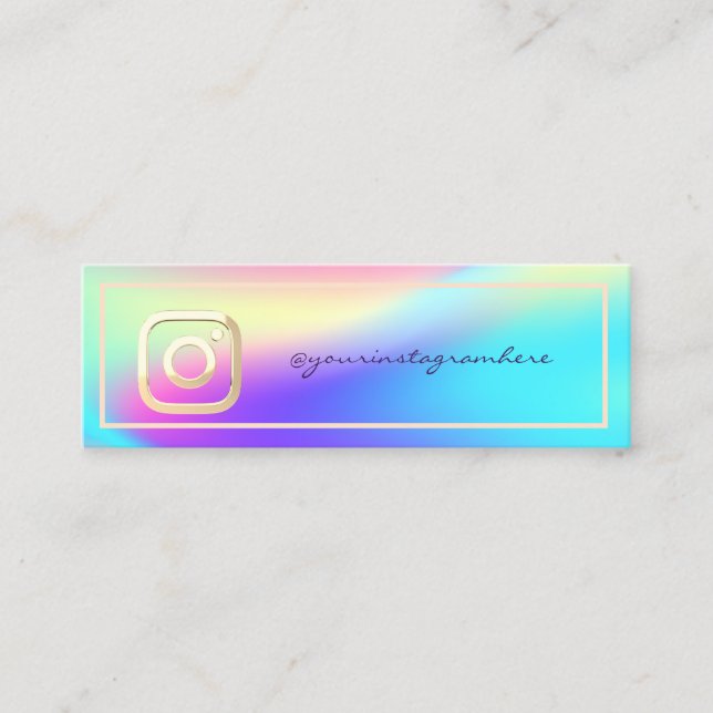 Modern Instagram Holografisk Mini Visitkort (Framsida)