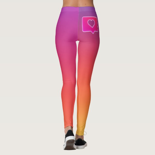 Modern Instagram Influencer Solnedgång Ombre Dam  Leggings (Baksida)
