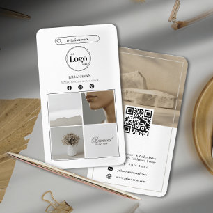 Modern Instagram Photo Collage tvåsided Visitkort