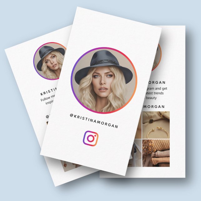 Modern Instagram-profilgrid för influencers Visitkort (Skapare uppladdad)