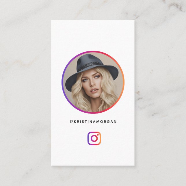 Modern Instagram-profilgrid för influencers Visitkort (Framsida)