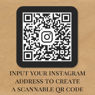 Modern Instagram QR Code Black Fyrkantigt Klistermärke
